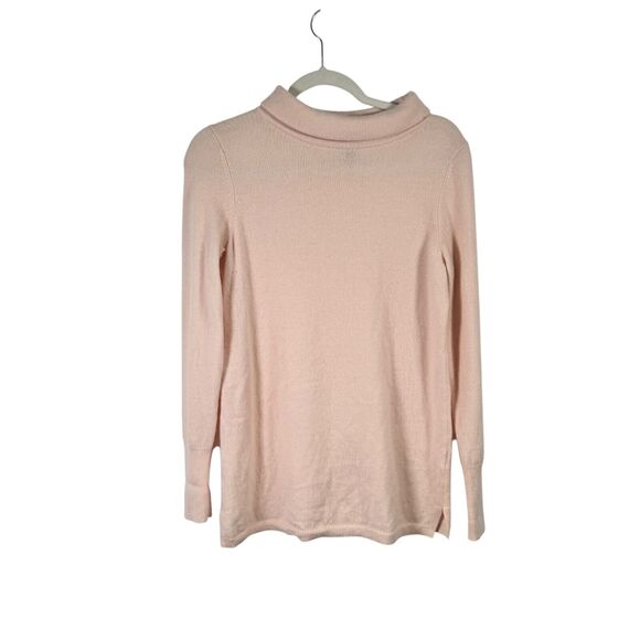 Talbots Pure Cashmere Turtleneck Sweater Pink Preppy Office Capsole Womens Small - Picture 1 of 5